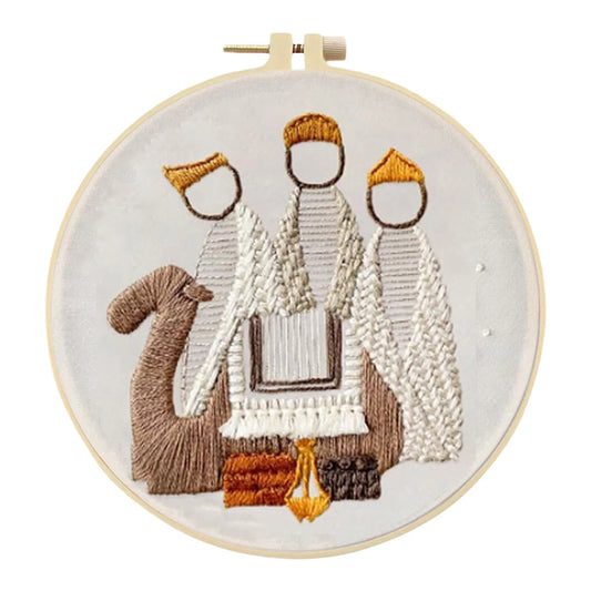 Nativity Cross Stitch Embroidery Kit with Cloth and Thread