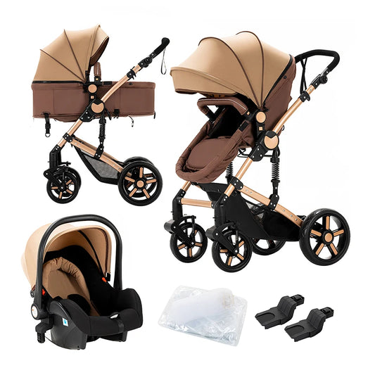 Lightweight 3 in 1 Baby Stroller Folding Cart with Safety Seat