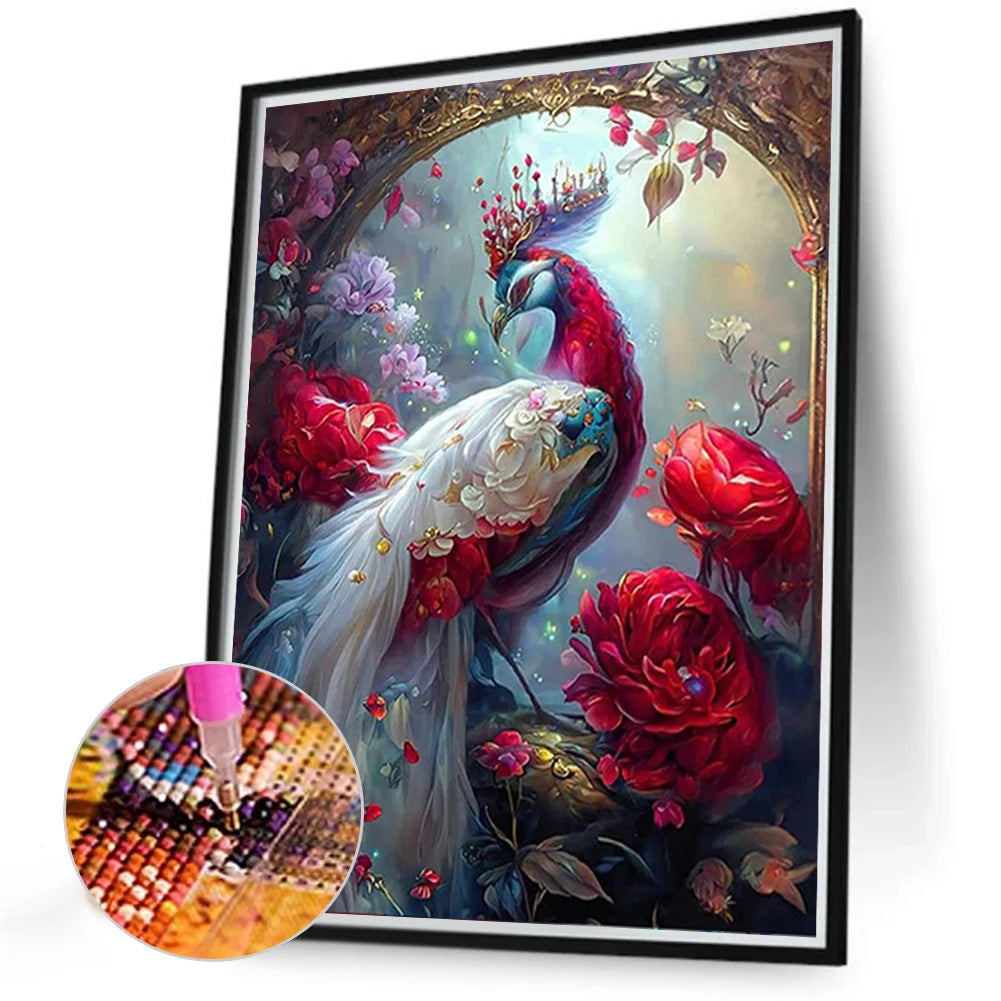2pcs 5D DIY Full Round Drill Diamond Painting Ornate Peacock Kit Home Decor New Year Gift