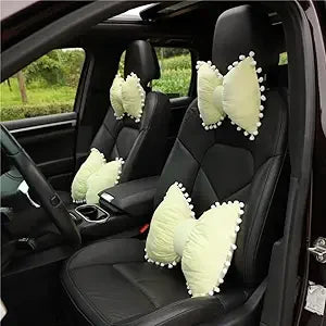 4Pack Butterfly Knot Car Neck Pillow And Lumbar Cushions