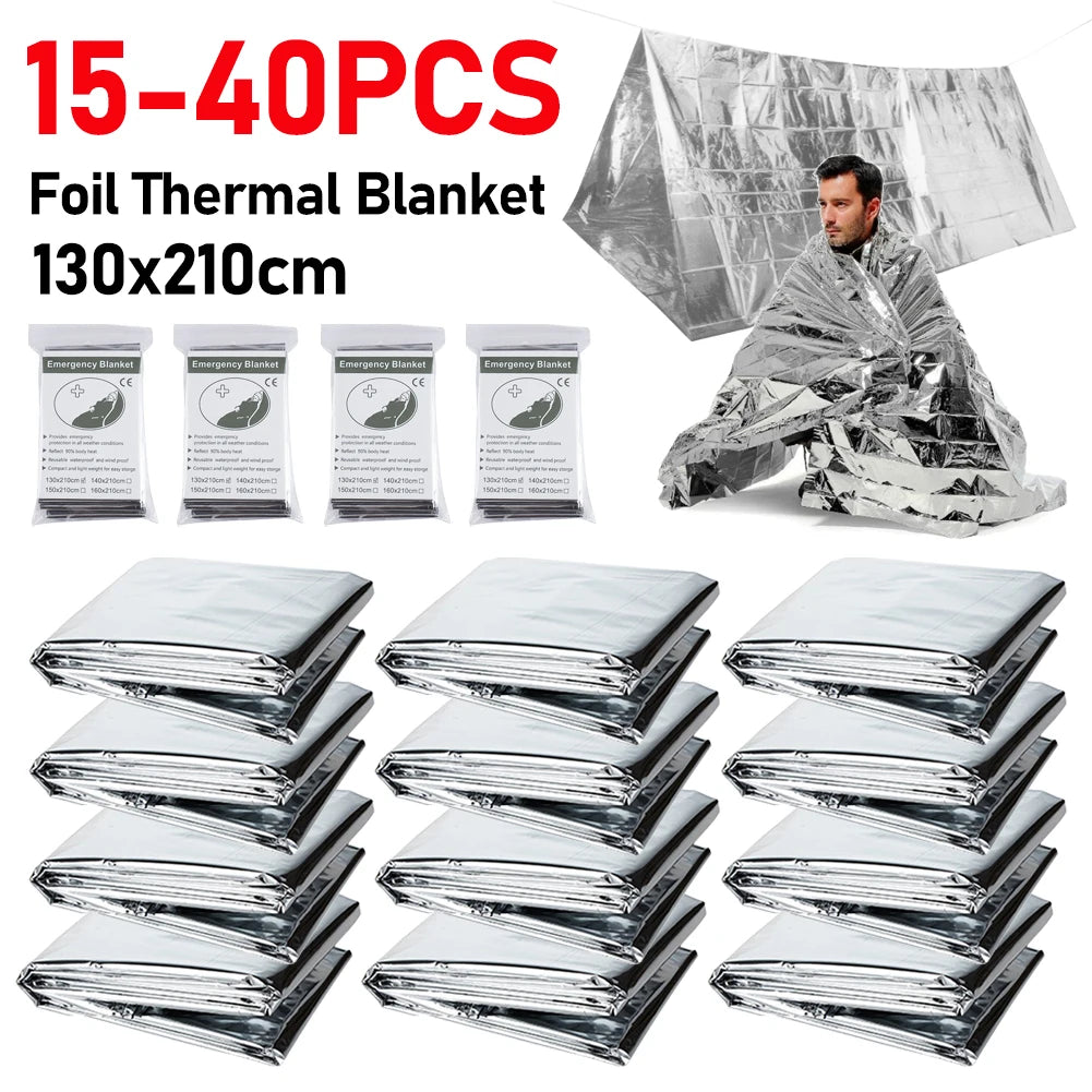 Silver Emergency Blankets Thermal Rescue For Camping Hiking