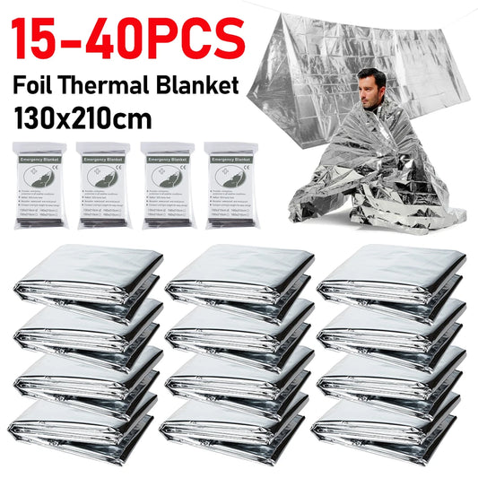 Silver Emergency Blankets Thermal Rescue For Camping Hiking