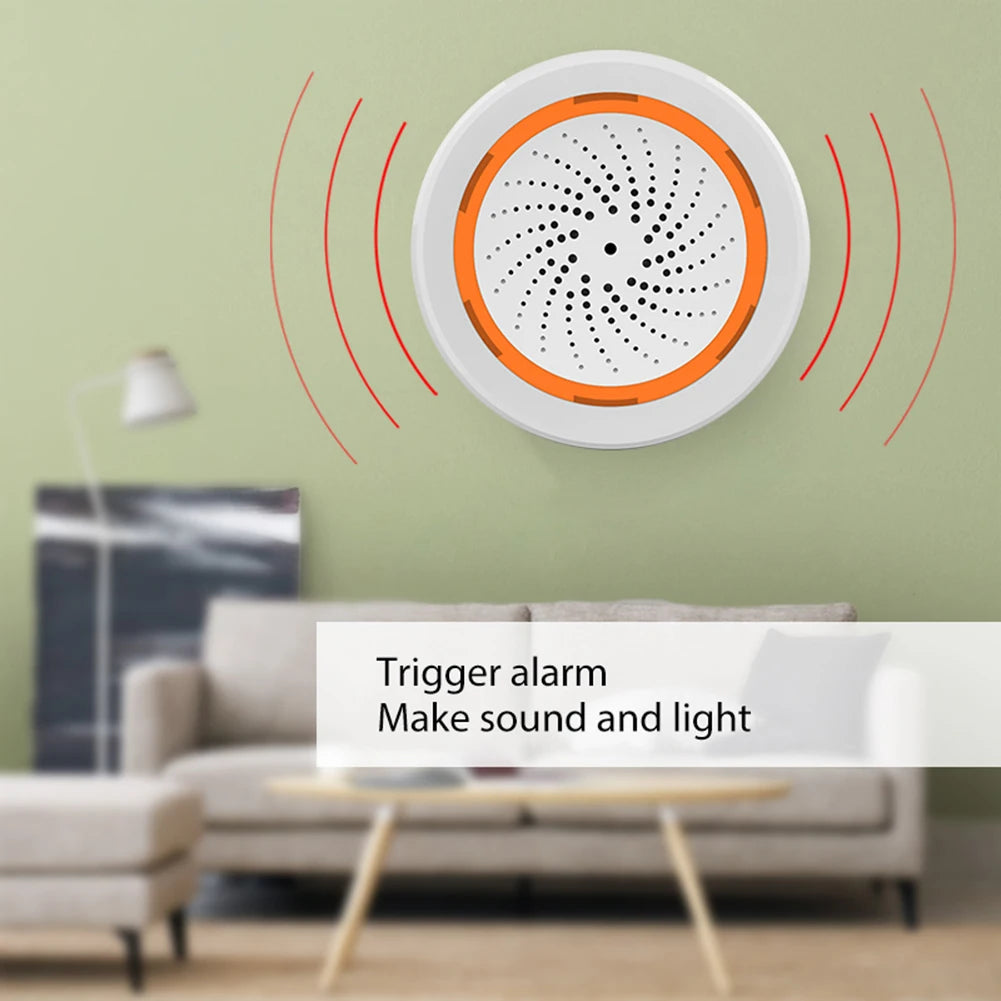 Smart Siren Alarm Tuya Zigbee Sound Light Sensor Security