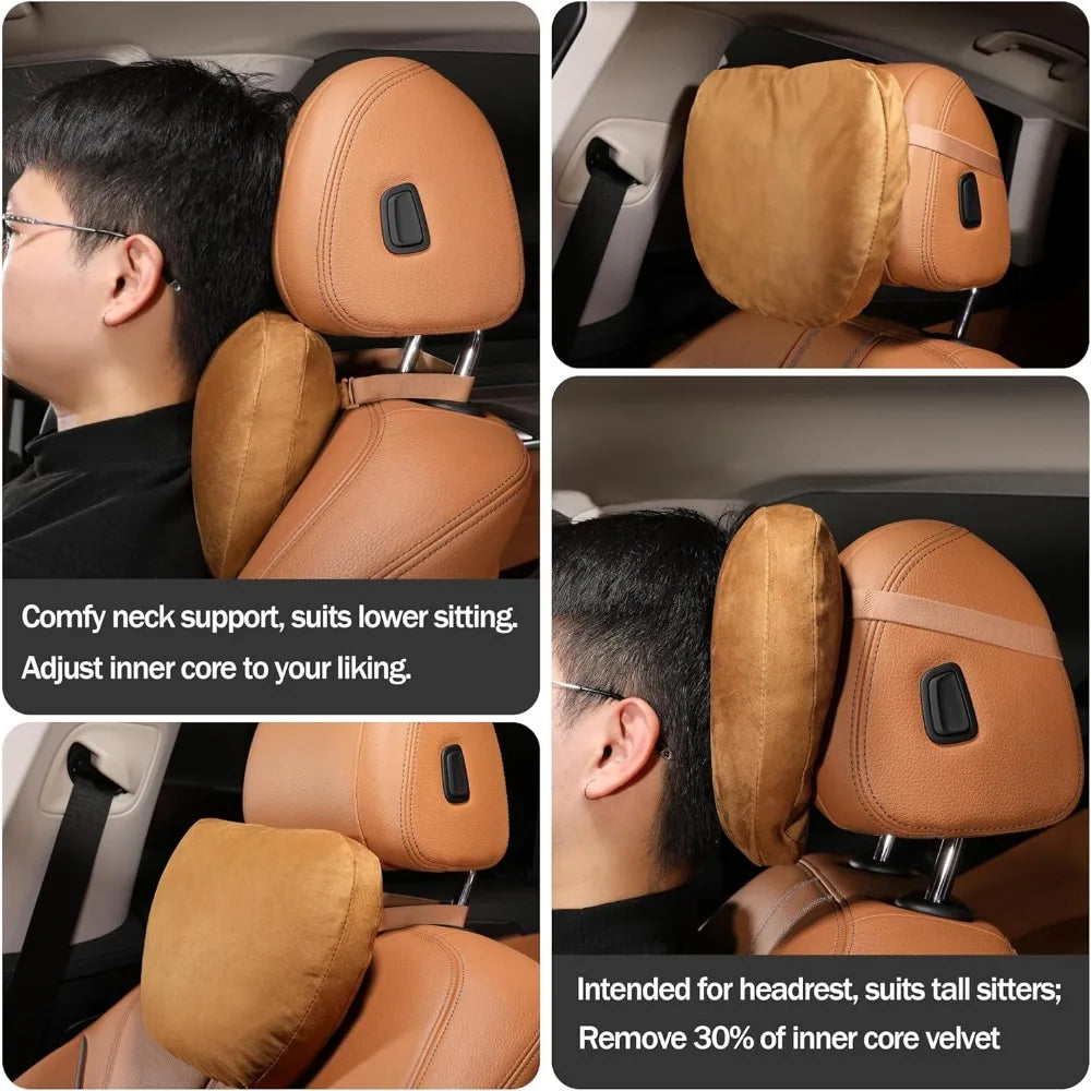 Car Neck Pillows Headrests Suede Superfiber Cushions