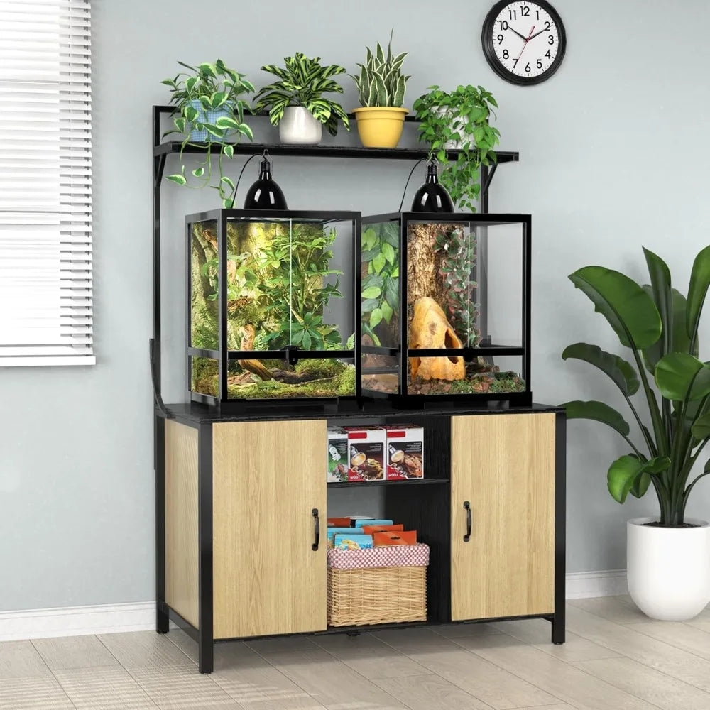 Reptile Tank Stand With Cabinet For Bearded Dragon 48x24