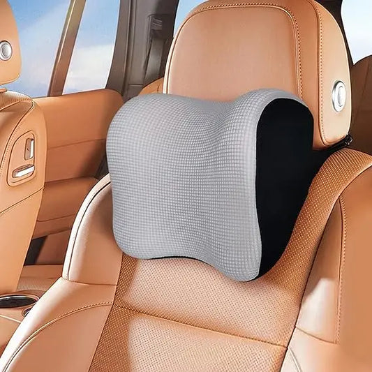 Soft Car Headrest Pillow With Adjustable Strap Memory Foam
