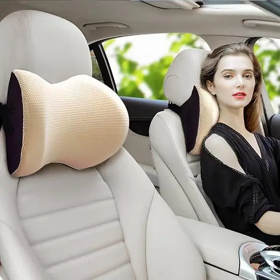 2 Pack Car Headrest Pillow Memory Foam Neck Support