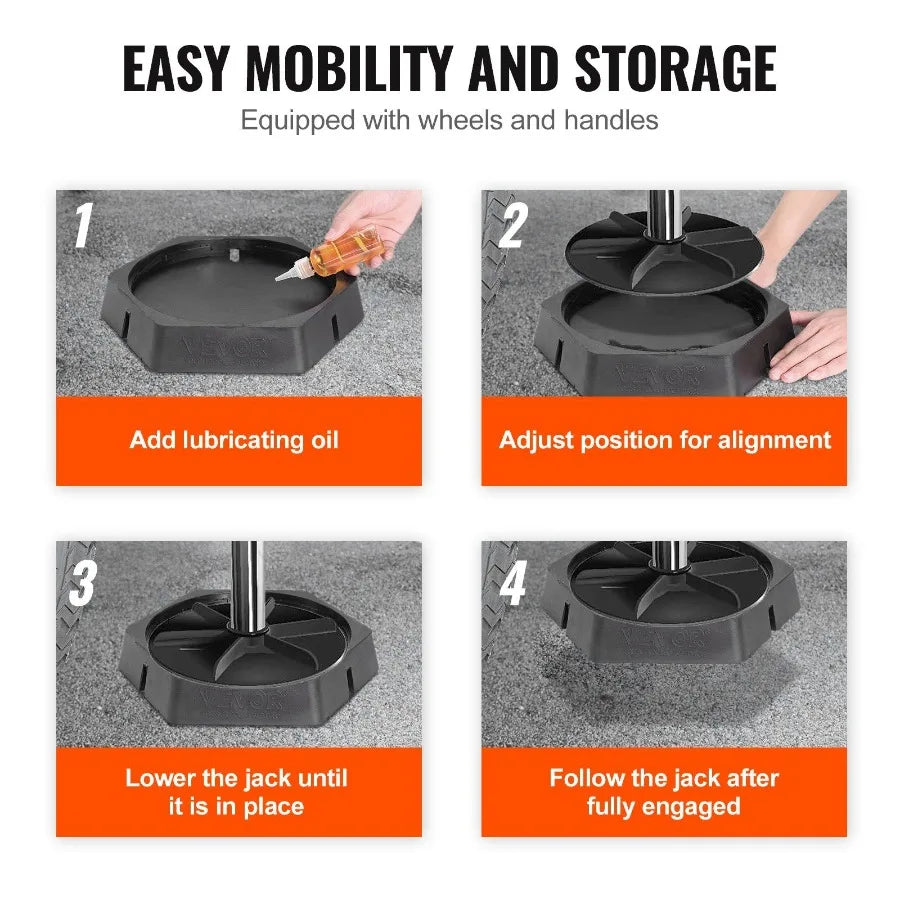 RV Leveling Pads 9 Inch Round Feet 5000 Lb Capacity Jack