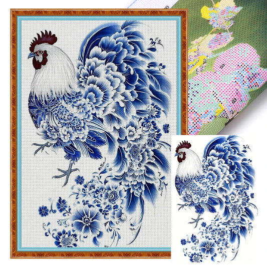 Full Embroidery Eco Cotton Thread 11CT Printed Porcelain Cross Stitch Kit Art