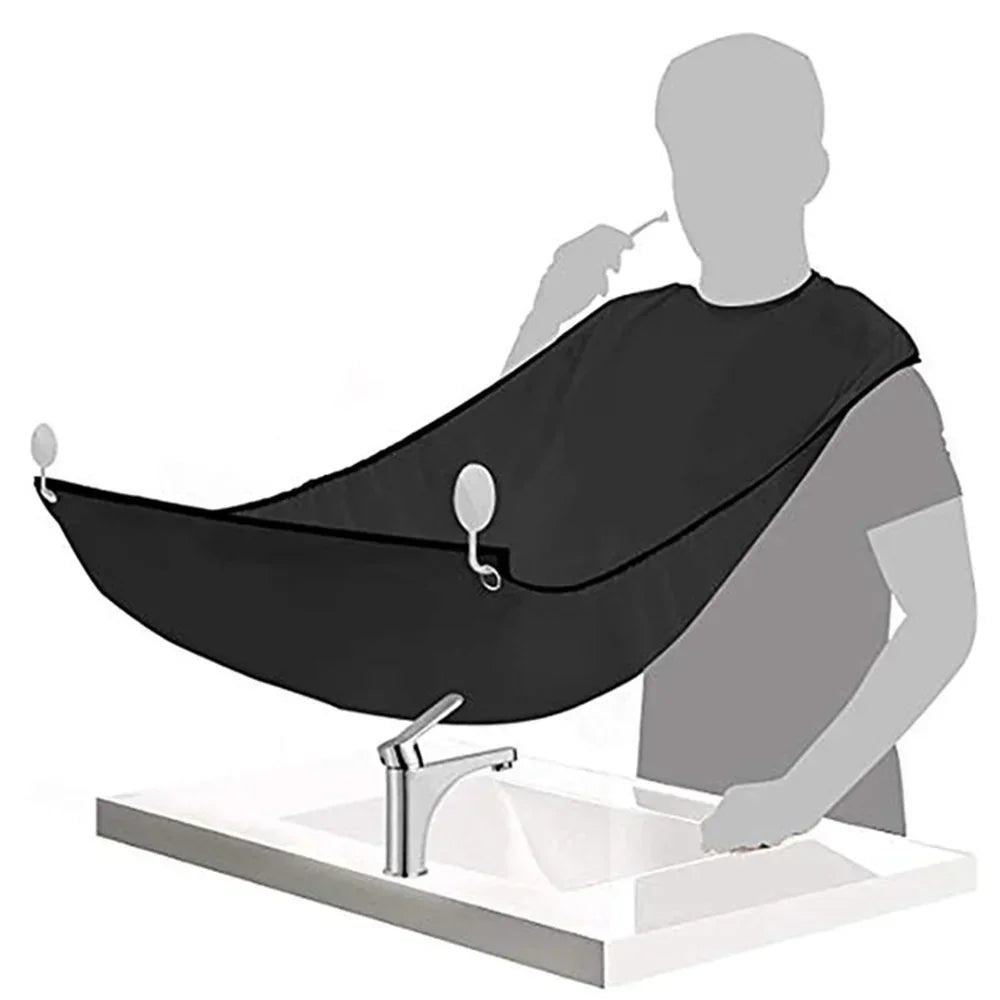 Men Beards Shaving Apron With Wall Mirror Suction Cape