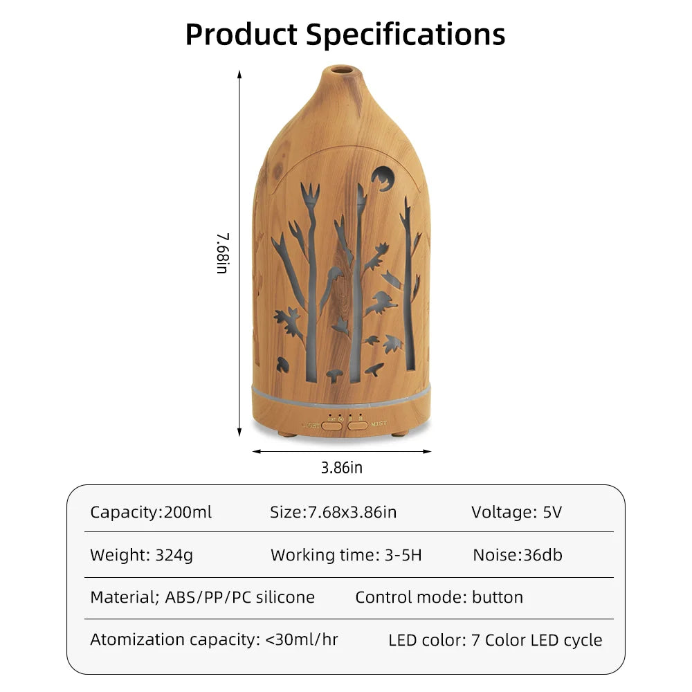 7-Color LED Aromatherapy Diffuser with Essential Oils Set