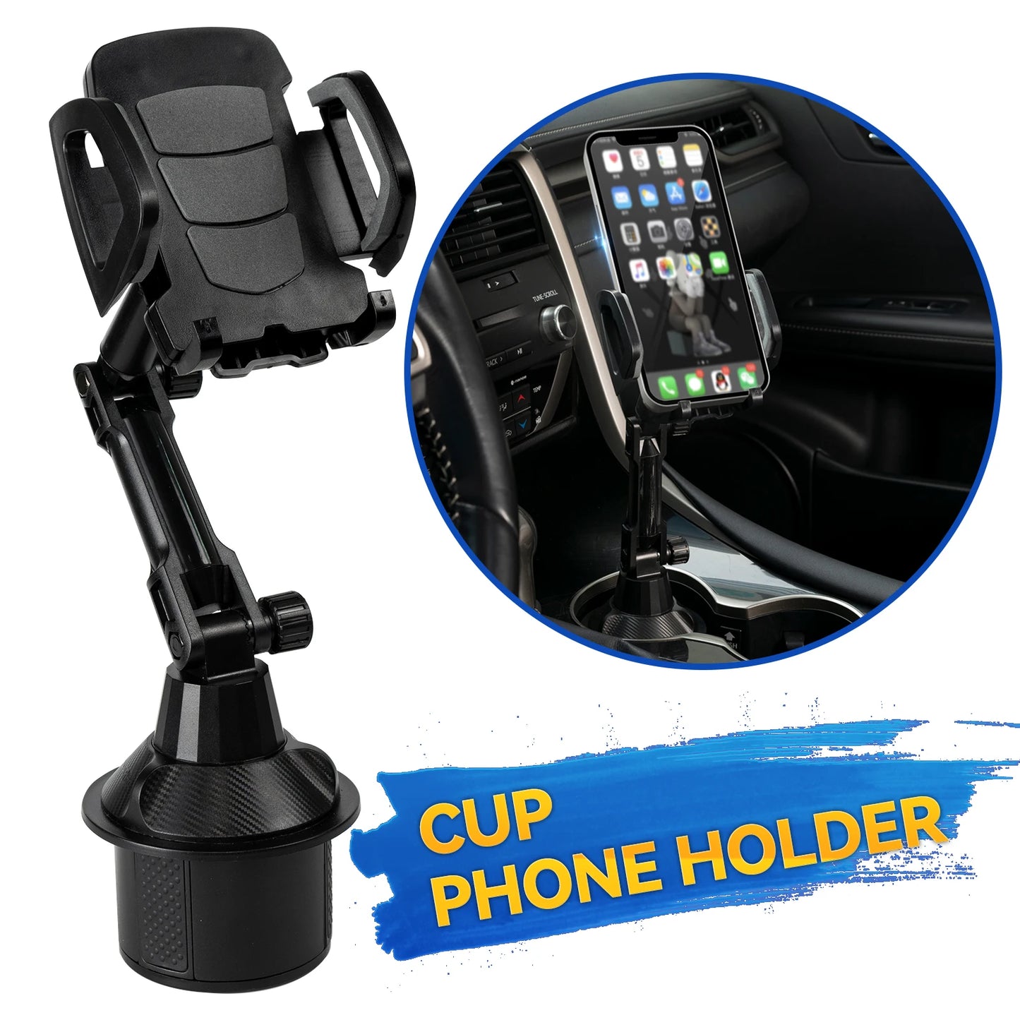 Universal 360 Degree Car Phone Holder Cup Holder Mount