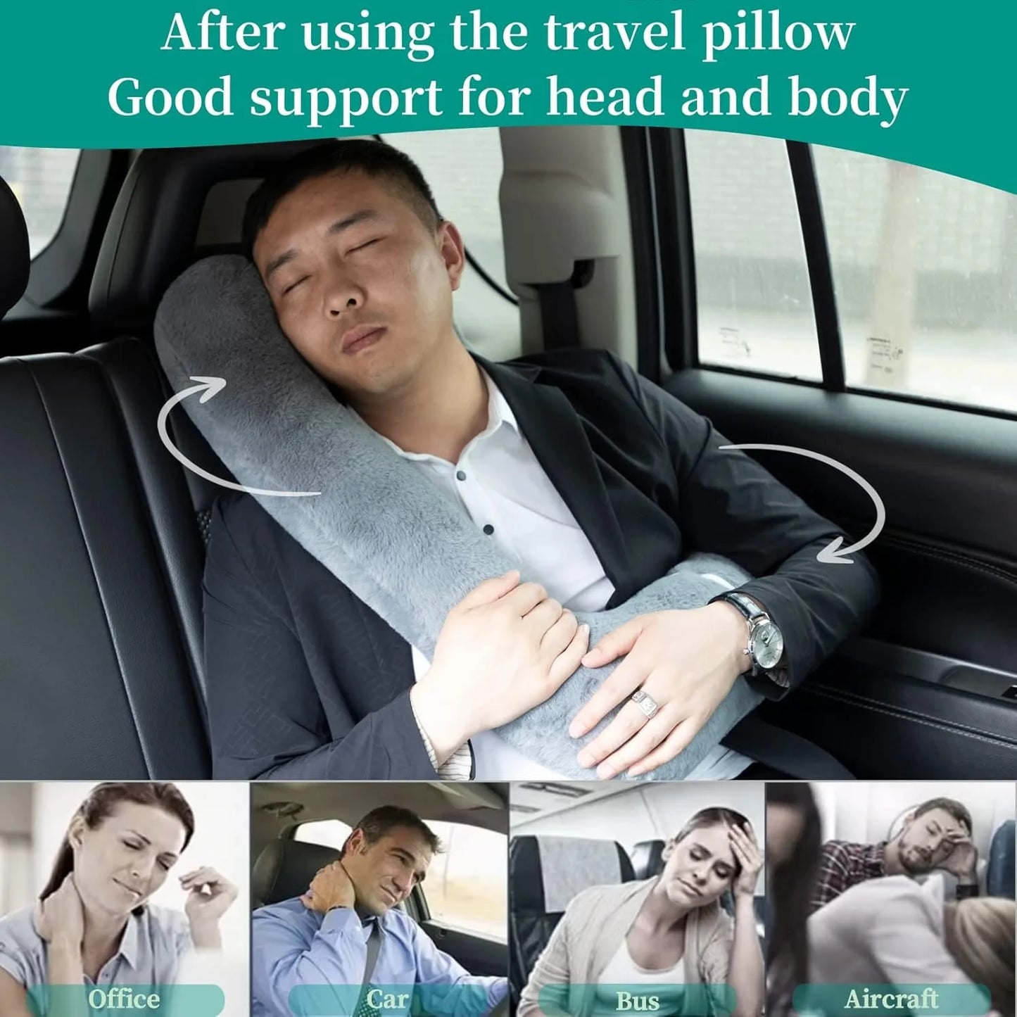 Travel Pillow For Aircraft With Storage Bag Neck Support