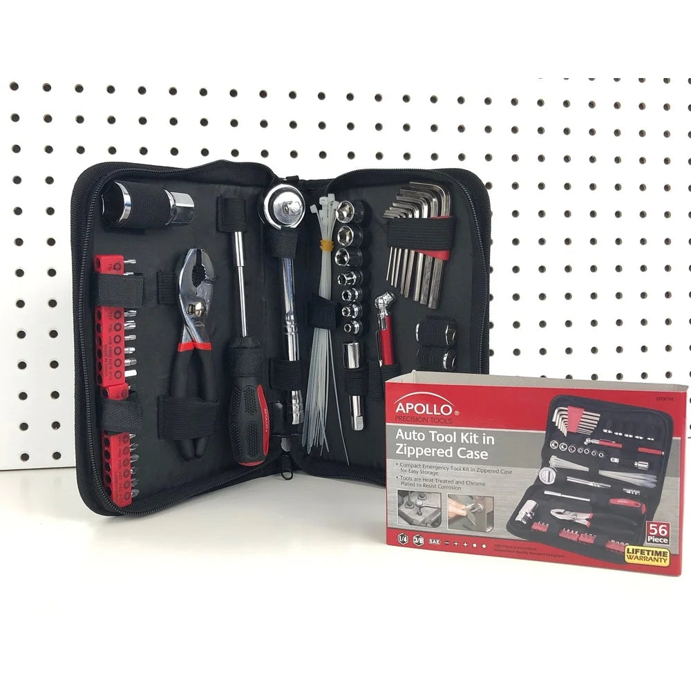 56 Piece Auto Tool Kit Heat Treated And Corrosion Resistant