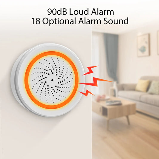 Smart Siren Alarm Tuya Zigbee Sound Light Sensor Security