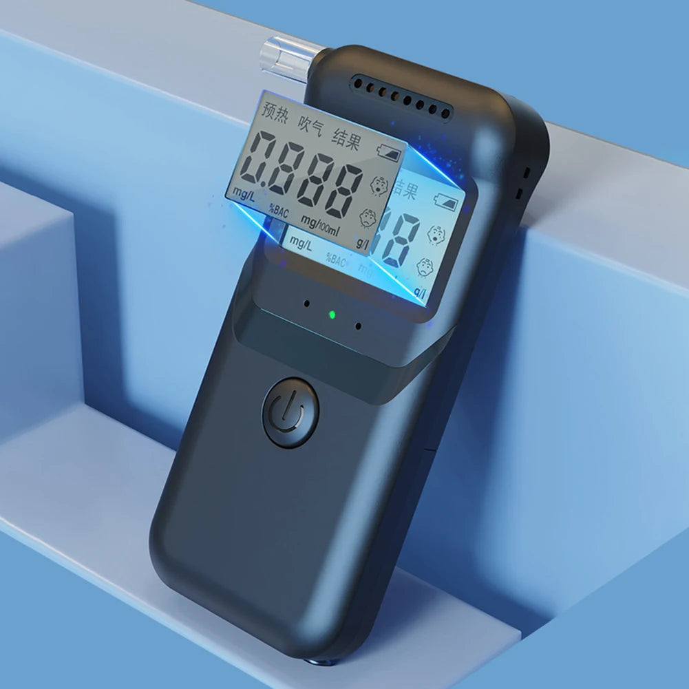 Digital Alcohol Breathalyzer With LCD Display 5 Mouthpieces