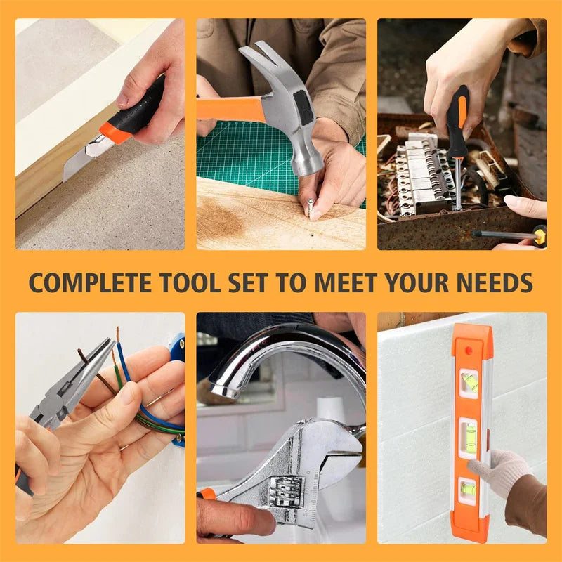 247 Piece Tool Set Home Auto Repair Kit Plastic Toolbox