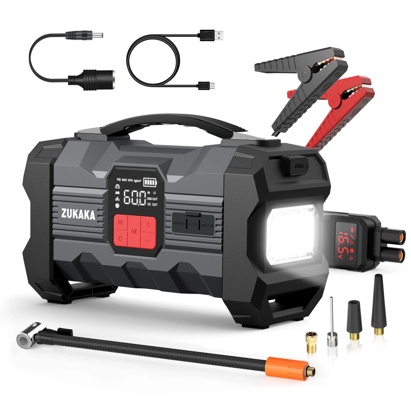 Car Jump Starter With 150 Psi Air Compressor 26800mAh 4000A