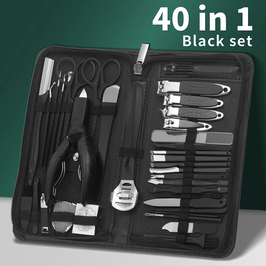 Manicure Set Pedicure Tools Nail Kit 40 In 1 Dark Green