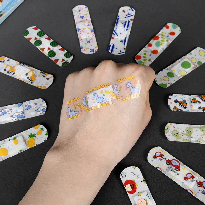 120pcs/set Round Strip Shape Band Aid First Aid Wound Plaster Skin Dressing Patch for Children Adults Adhesive Bandages Kawaii