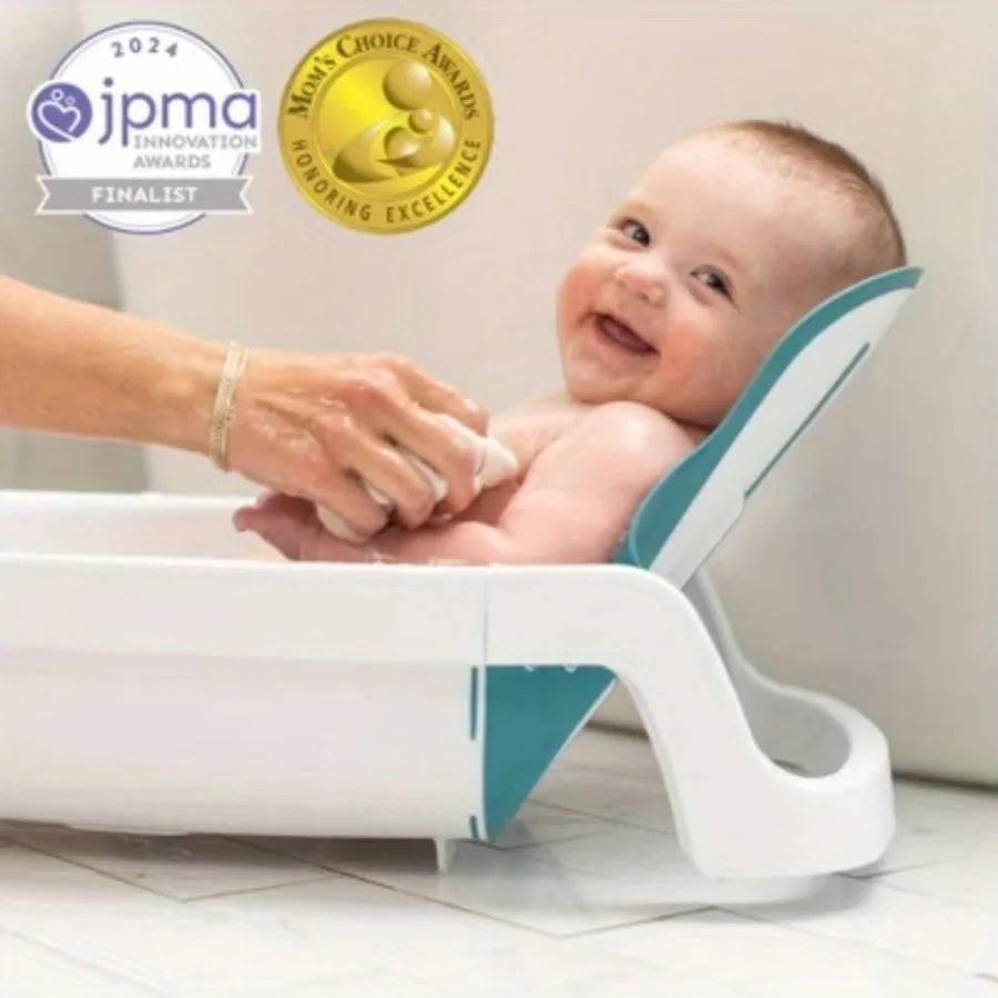 4-in-1 White Reclining Baby Tub for Newborns to Toddlers