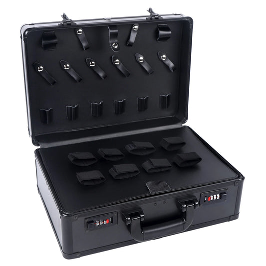 Portable Barber Box Aluminum Alloy Large Hair Kit Organizer