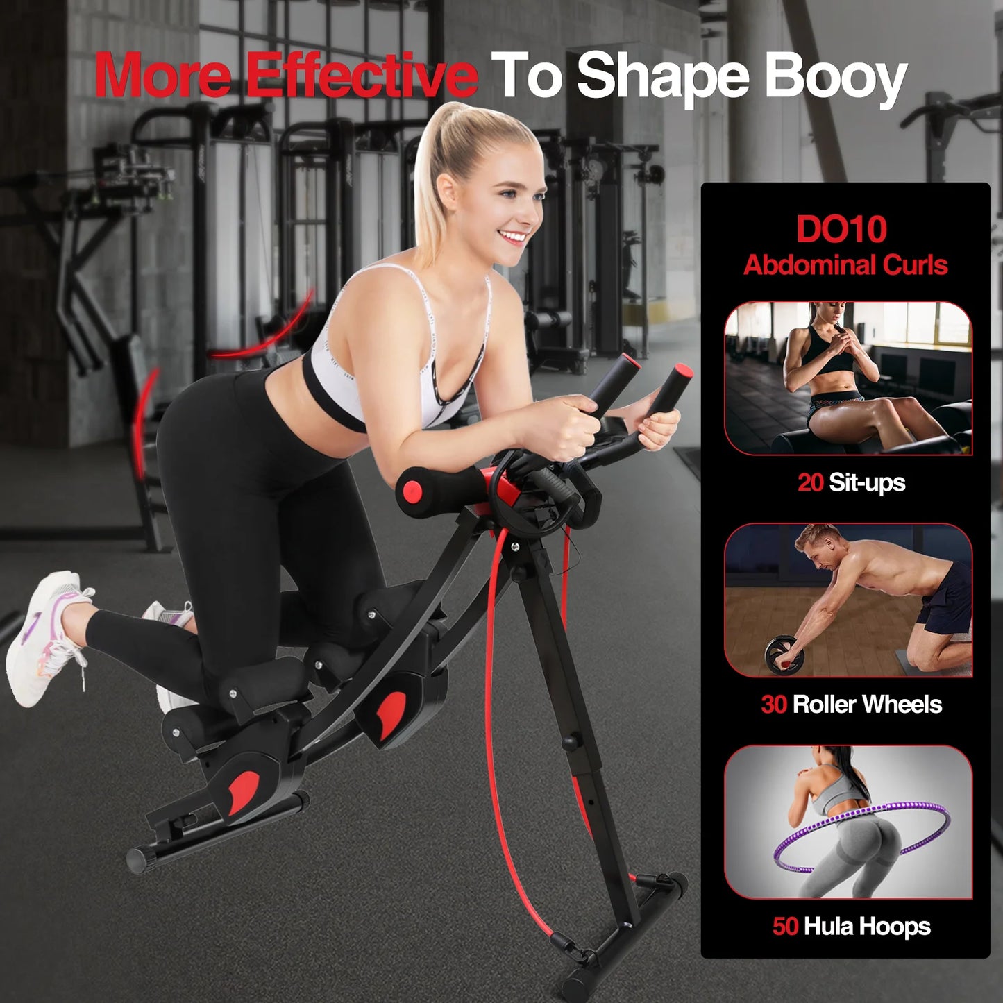 Dual Track Ab Machine Ab Cruncher Adjustable Height