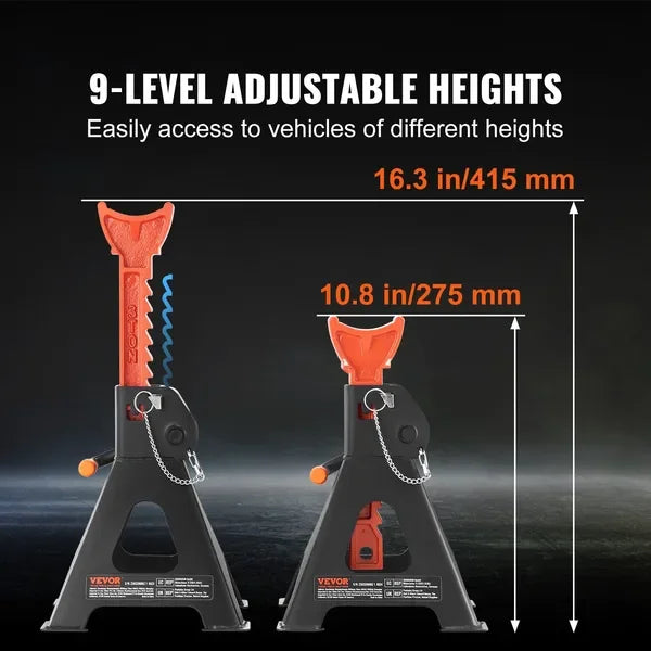 VEVOR 3 Ton Jack Stands Double Locking Adjustable Height