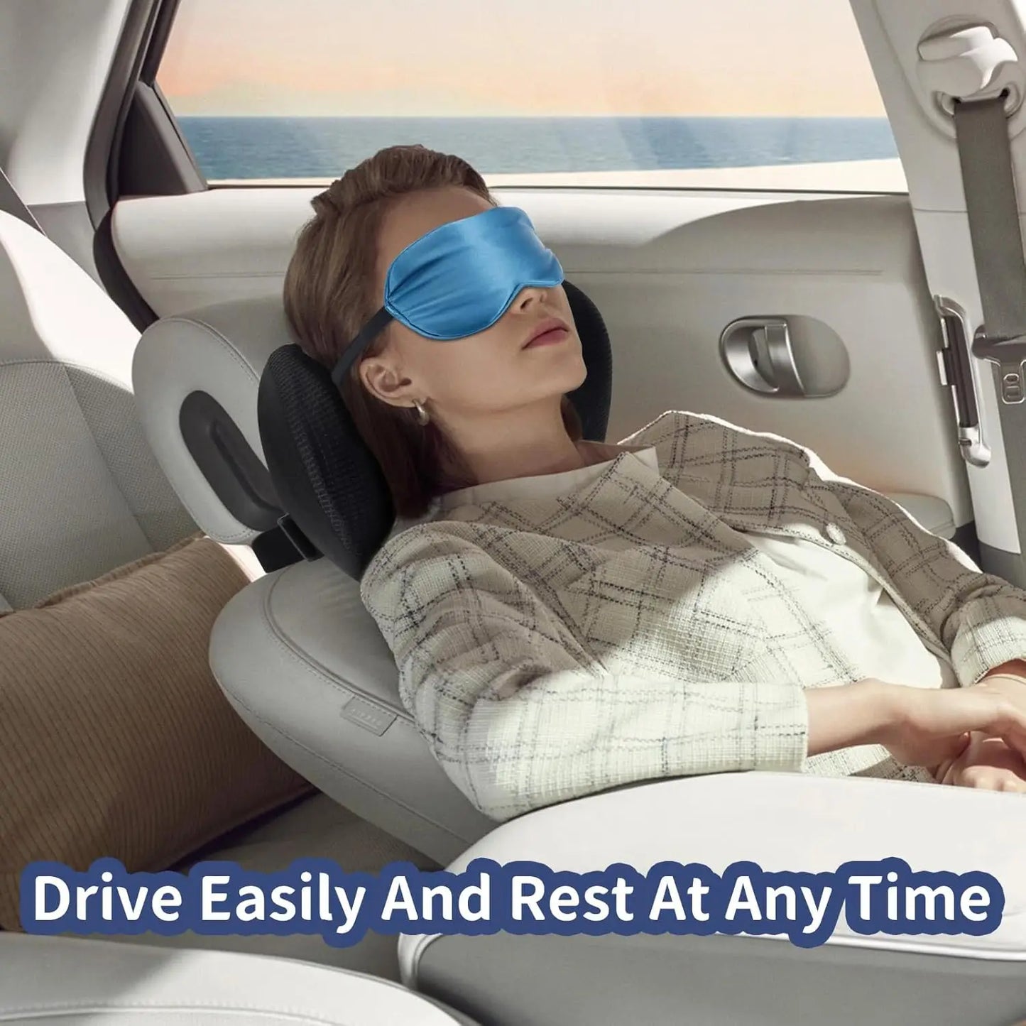 2 Pack Car Headrest Pillow Memory Foam Neck Support