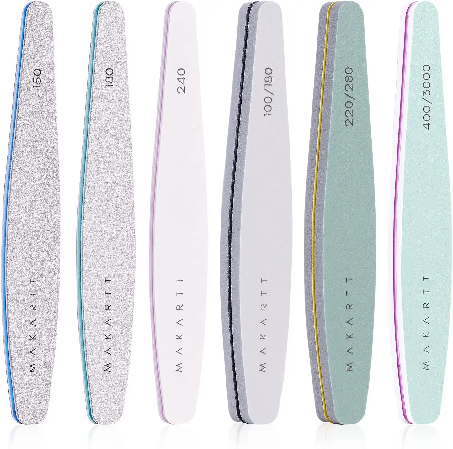 Makartt Nail File Set 6 Pcs Double Sided Grit For Acrylic