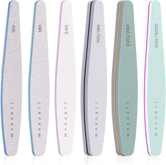 Makartt Nail File Set 6 Pcs Double Sided Grit For Acrylic