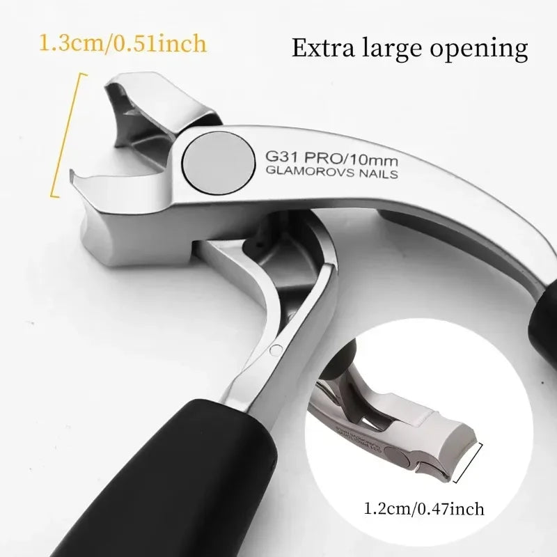Curved Nail Clippers With Large Opening For Thick Toenails