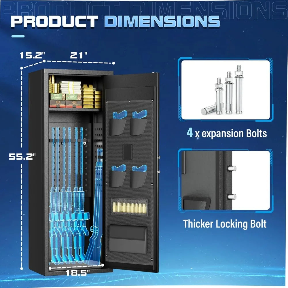 10 12 Gun Safe Home Rifle And Pistols Digital Keypad