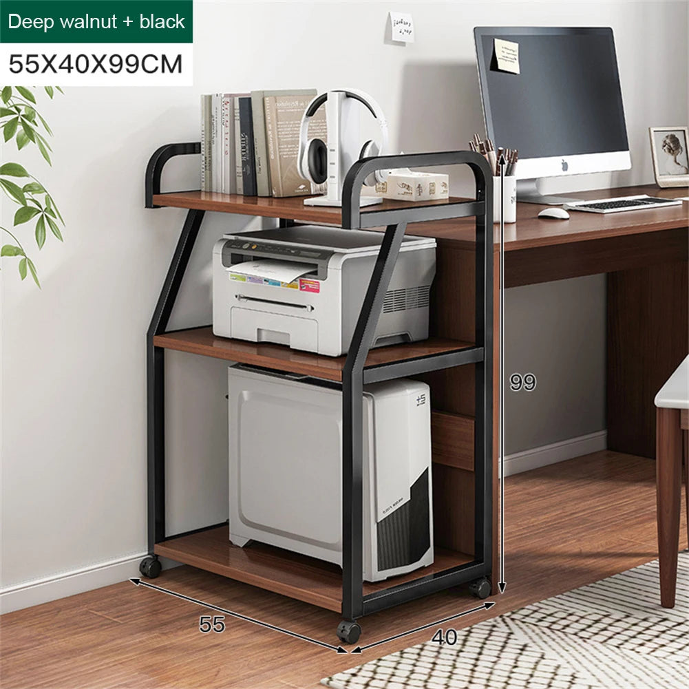 Printer Stand 3 Tier Rolling Cart With Wheels Home Office