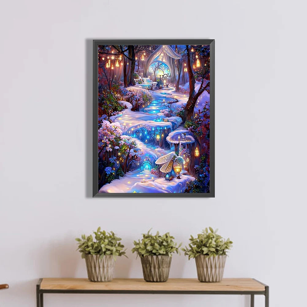 5D DIY Full Round Drill Diamond Painting Forest Kit Home Decoration Art Craft