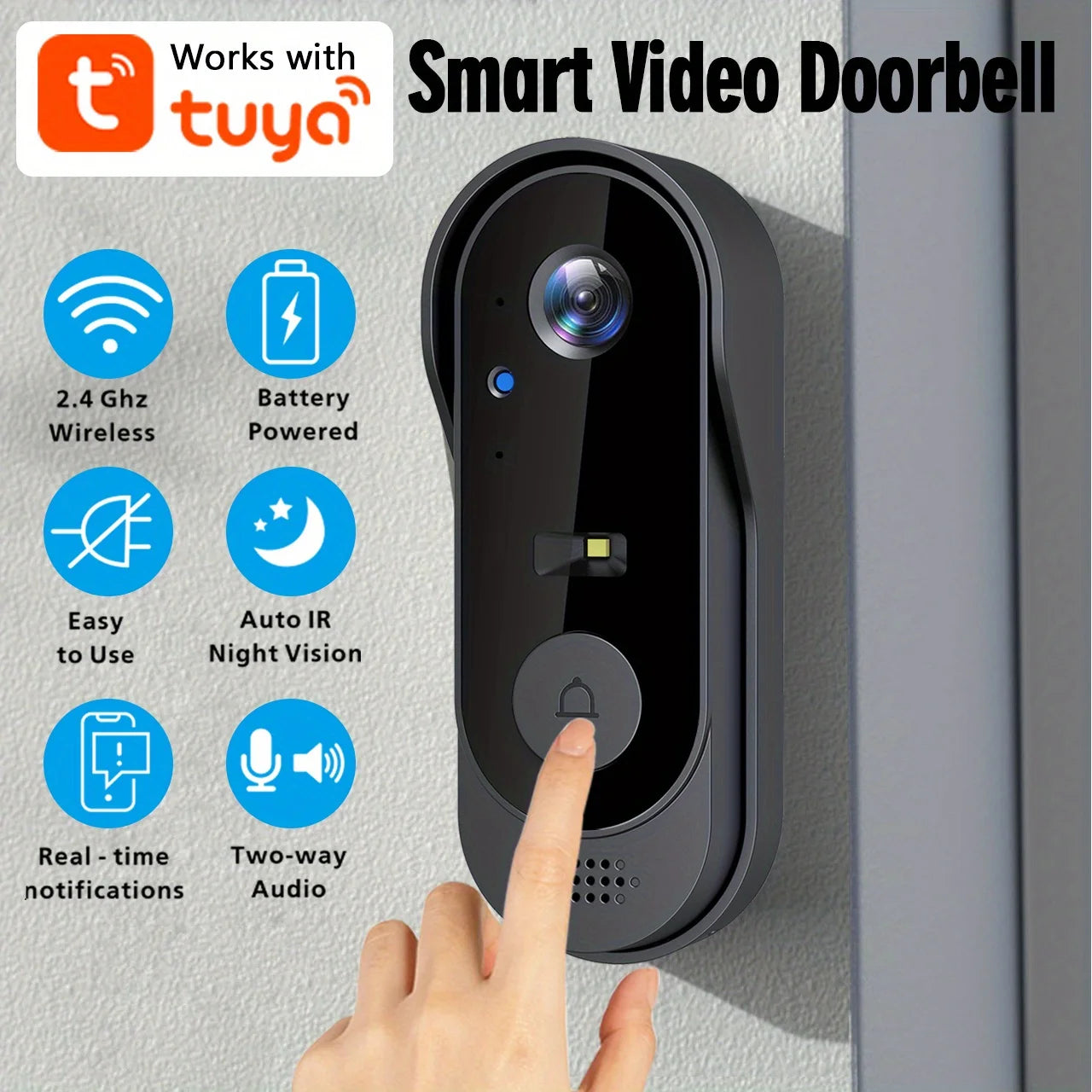 Tuya WiFi Smart Video Doorbell Outdoor 1080P Waterproof