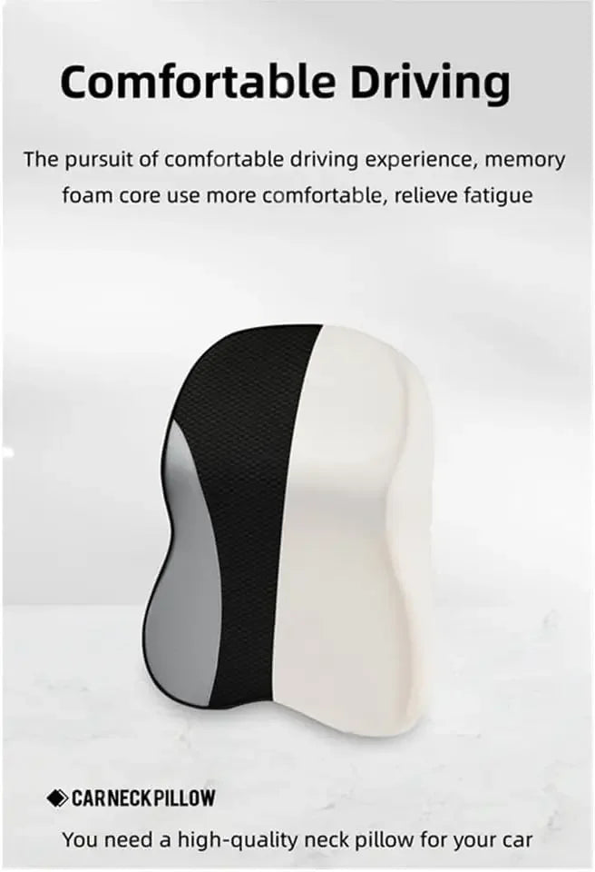 Memory Foam Car Neck Pillow And Back Support Cover Set