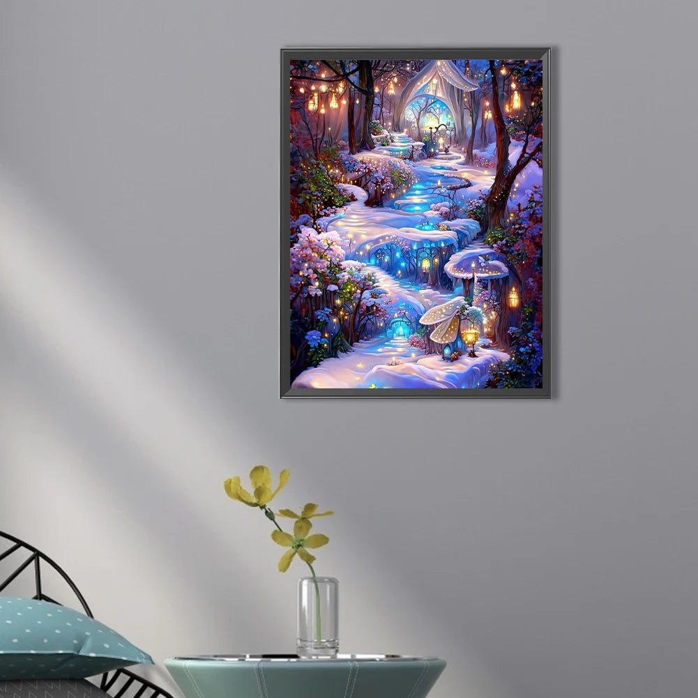 5D DIY Full Round Drill Diamond Painting Forest Kit Home Decoration Art Craft