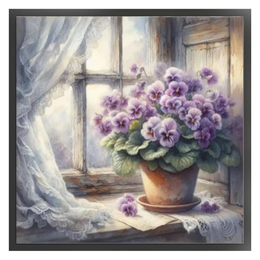 Embroidery Eco Cotton 11CT Flower Cross Stitch Kit 40x40cm
