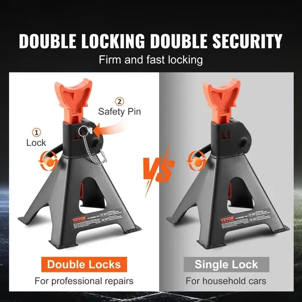 VEVOR 3 Ton Jack Stands Double Locking Adjustable Height