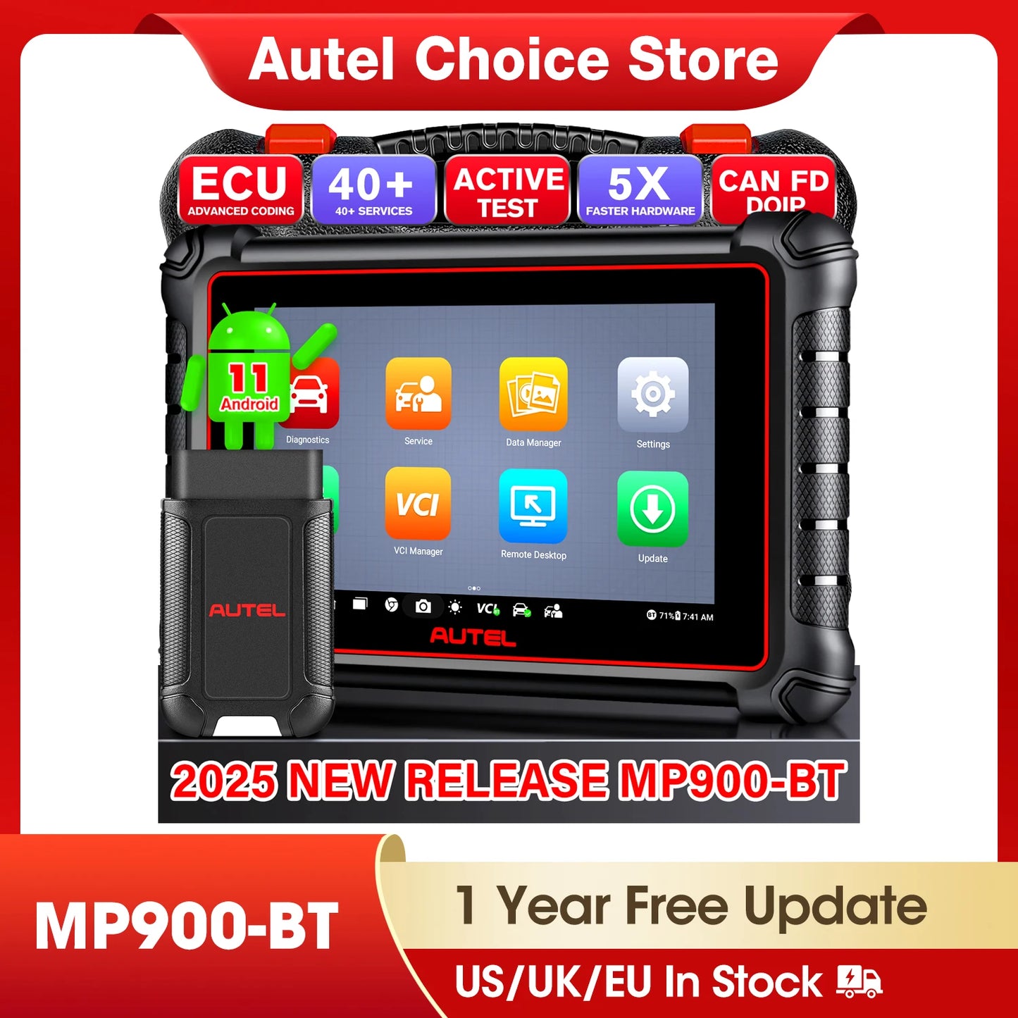 Autel MaxiPRO MP900 BT OBD2 Scanner Bidirectional Coding