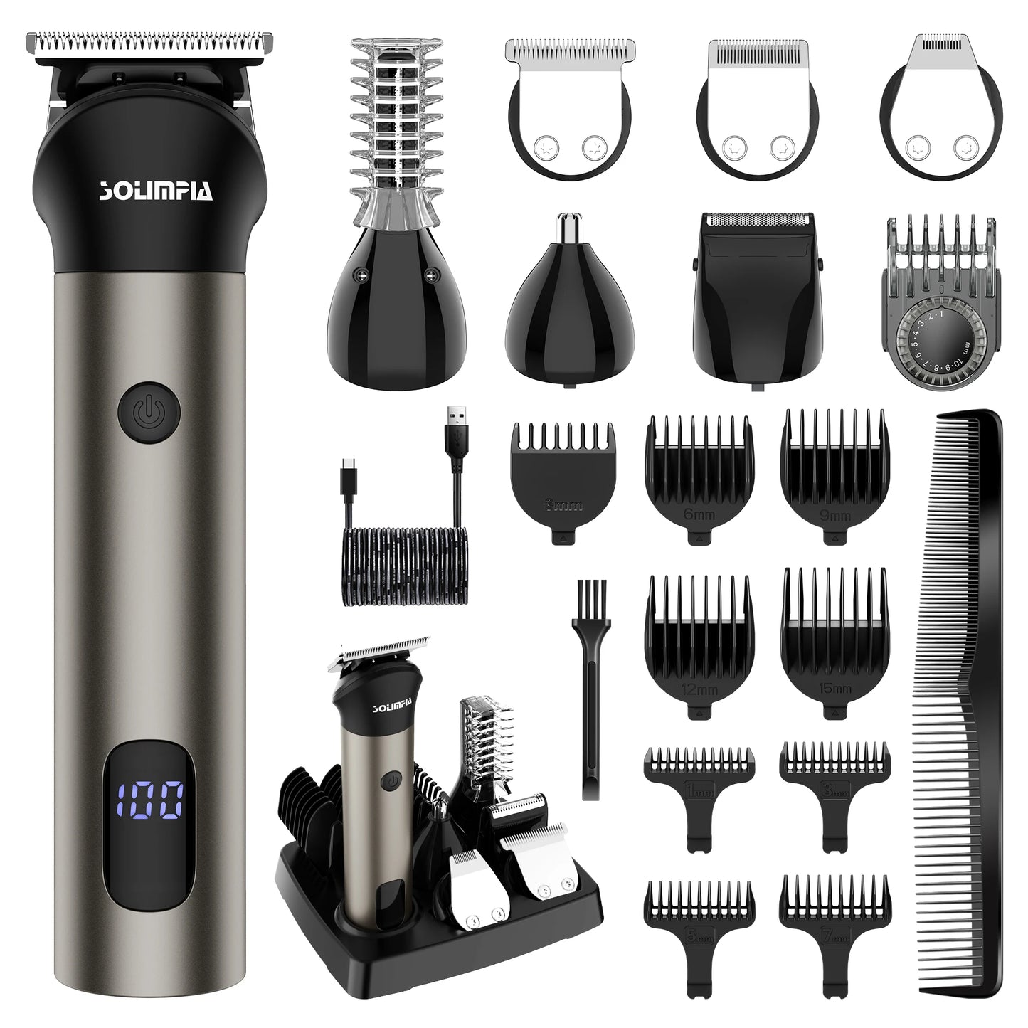Hatteker All In One Hair Trimmer 7 Blades Nose Trimmer Kit
