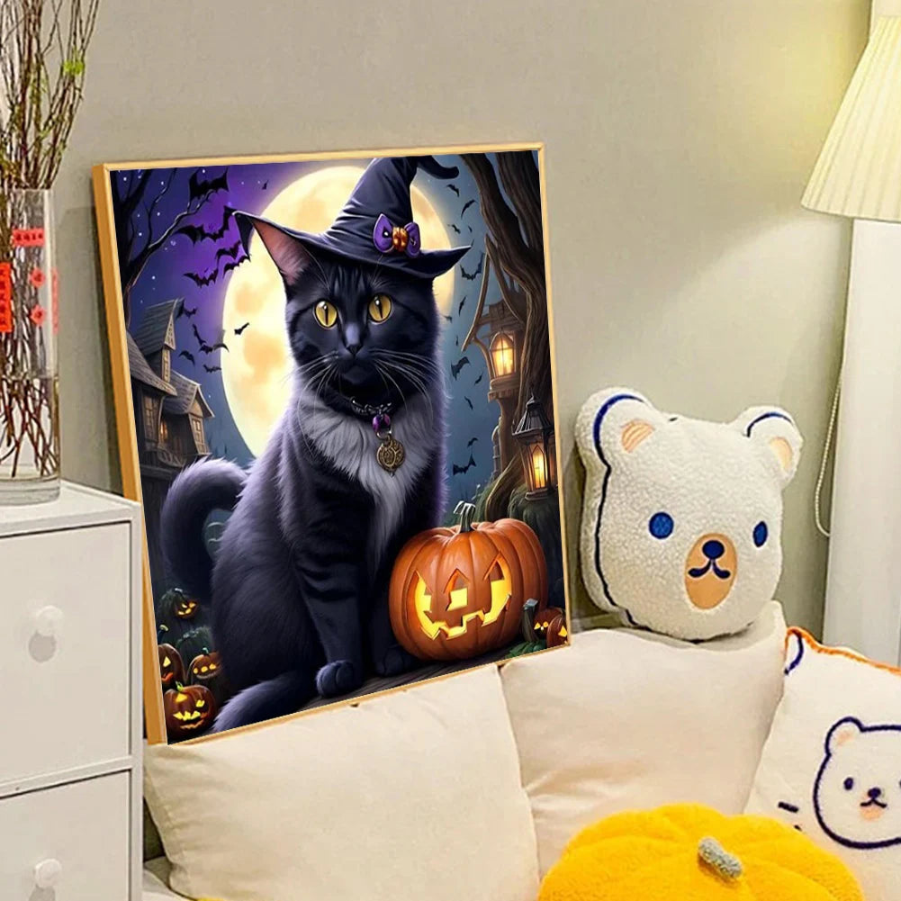 5D DIY Halloween Ghost Diamond Painting Cross Stitch Kit Scary Pumpkin Mosaic Embroidery Art Crafts Home Decor