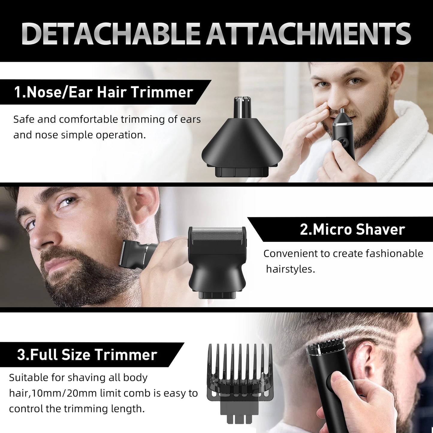 Sejoy 8 In 1 Hair Cutting Machine Cordless Trimmer For Men