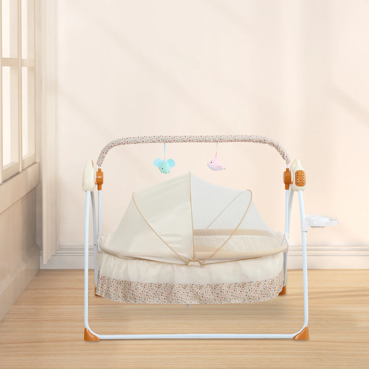 Foldable Electric Baby Cradle with Music Mosquito Net Swing