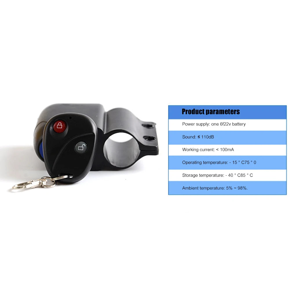 Bicycle Anti Theft Alarm Lock With Wireless Remote Control
