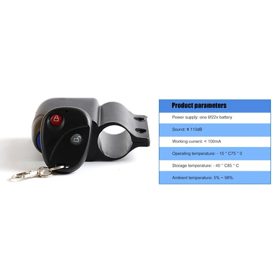 Bicycle Anti Theft Alarm Lock With Wireless Remote Control