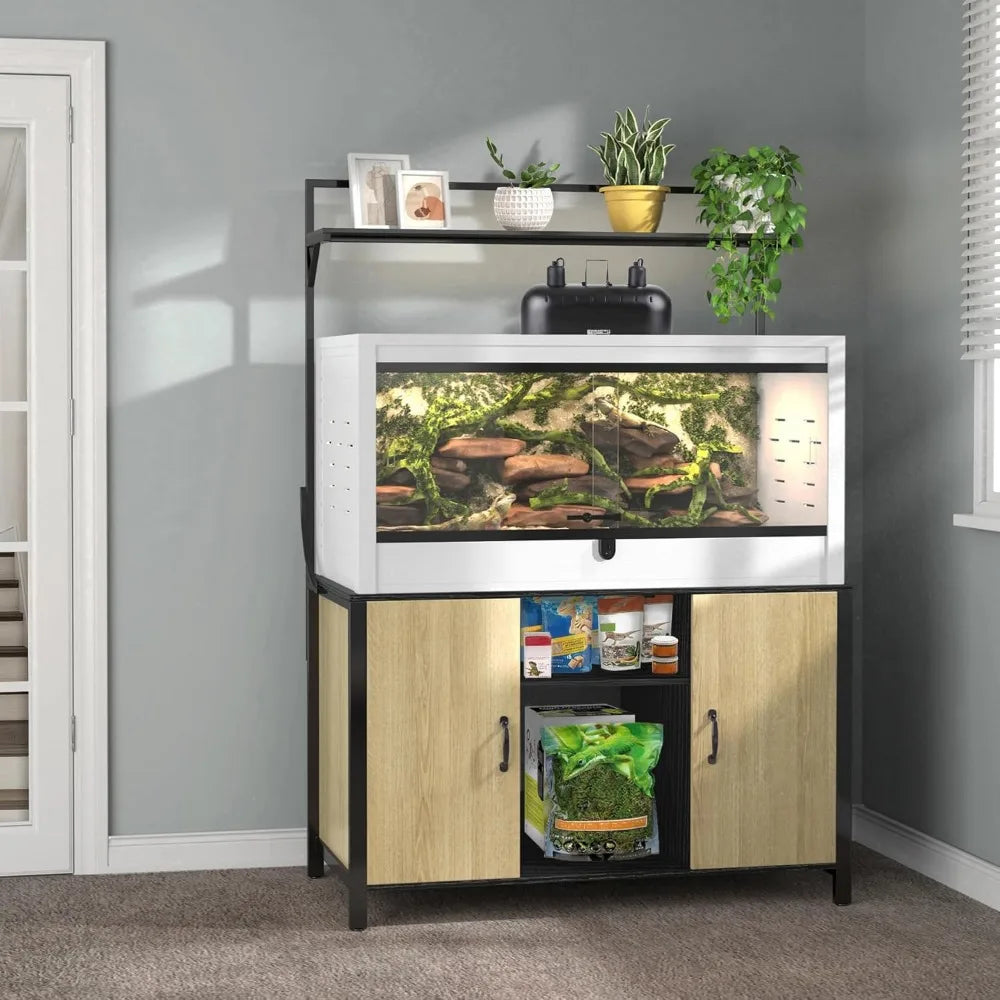 Reptile Tank Stand With Cabinet For Bearded Dragon 48x24