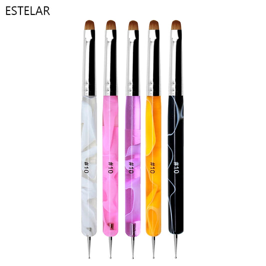 5Pcs French Nail Art Brush Dual End Dotting Pen Beginners