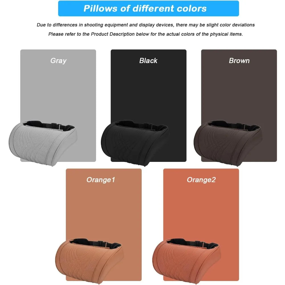 Car Neck Pillow With Nappa Leather Cover And Memory Foam